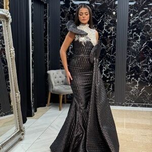 Sophisticated One Shoulder Black Dress